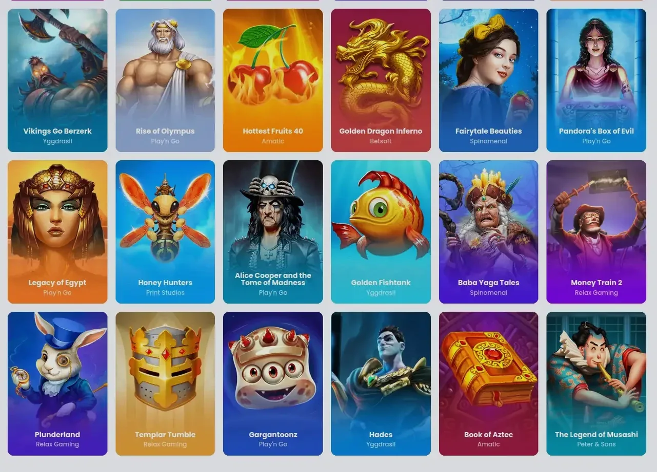 Lucky Elf mobile app Spielübersicht